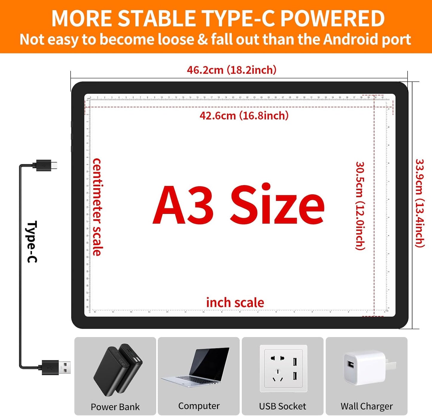 Elice Magnetic A4 Light Board for Diamond Painting, Ultra-Thin Tracing LED Light Box with Side Buttons, Super Bright Diamond Art Light Pad, Light Table for Drawing, Sketching, Weeding Vinyl - Black