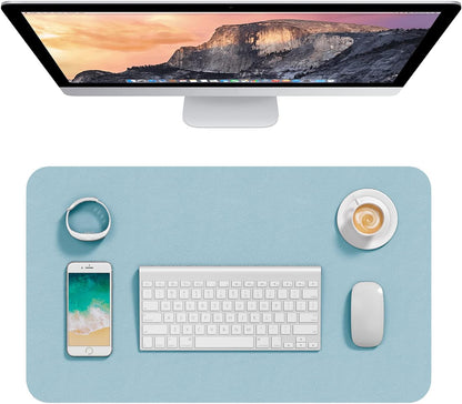 Hsurbtra Desk Pad, 23.6" x 13.8" PU Leather Desk Mat, M Extended Mouse Pad, Waterproof Desktop Blotter Protector, Non-Slip Ultra Thin Small Laptop Keyboard Writing Mat for Office Home, Pink