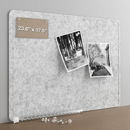 Large Felt Bulletin Board for Wall, 24"x18" Frameless Picture Board, Soft Felt Cork Board for Office, Home Planning & Office Wall Decor, Easy Install Pin Board