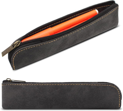 1 Piece Pen Holder Pouch Stationery Bag Portable Organizer Compact Premium Faux Leather Storage for Business Person