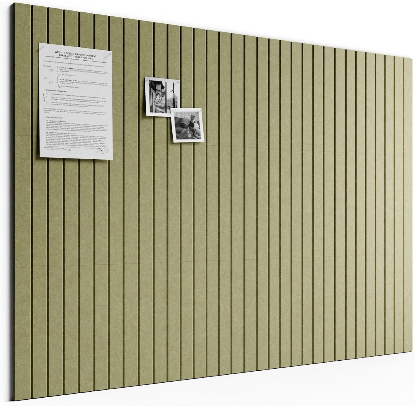 Bumusty Large Cork Board Alternative-48 x 36" Felt Bulletin Board Tiles, with 30 Pushpins, 70 Adhesive Tabs, Fine-Stripe 12-Pack, Cork Boards for Office Push Pin Board Felt Board-Oatmeal