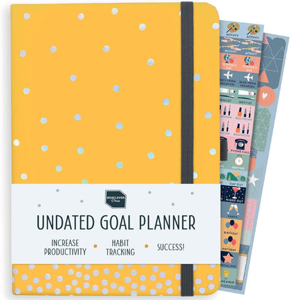 Boxclever Press Goal Planner – Luxury Undated Weekly Planner to Increase Productivity & Achieve your Goals. Weekly, Monthly, Quarterly Undated Planner with Vision Boards & Habit Trackers. 8.5 x 5.5ins