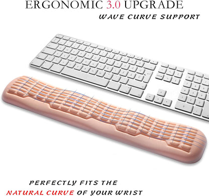 UnivoColors Ergonomic Mouse Wrist Rest,Latest 3.0 Wave Curve Design,High-Resilience Memory Foam Non-Slip Base,Reduces Wrist Fatigue,Ideal for Office Gaming & Long Hours of Use(Black)