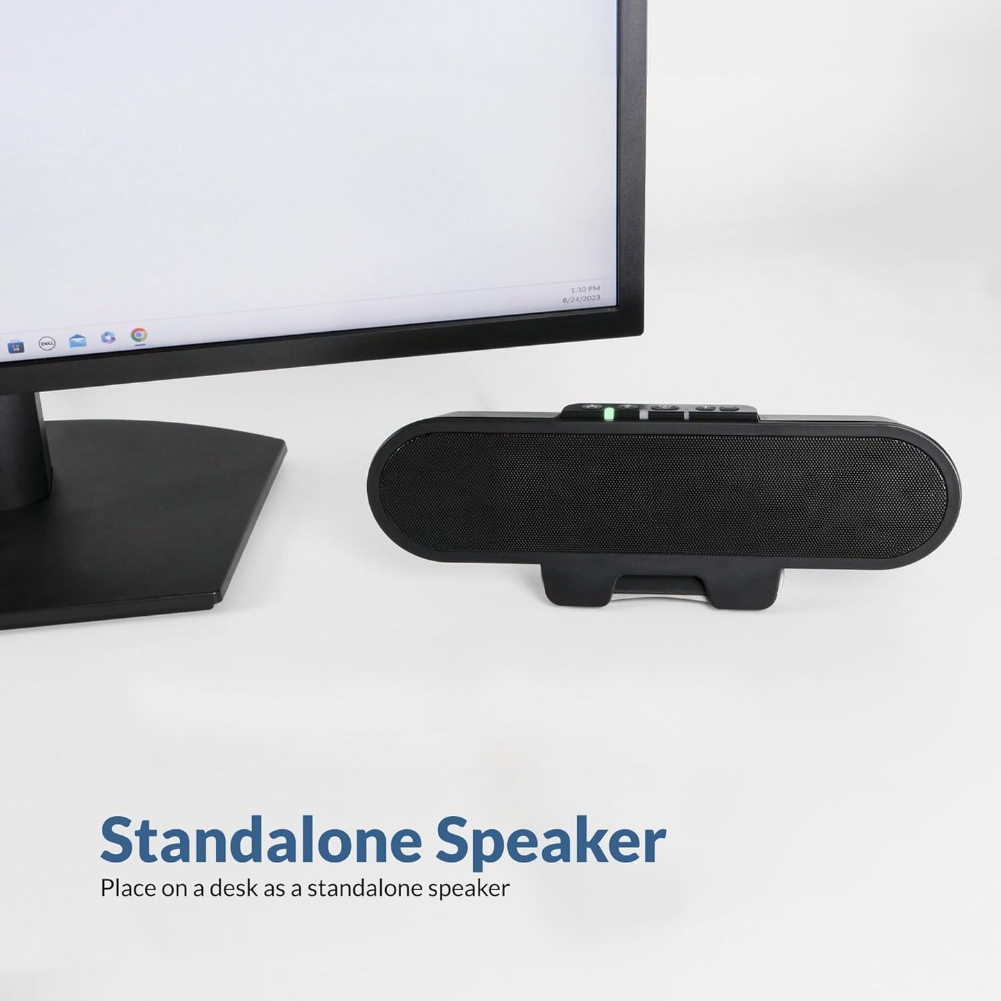 Cyber Acoustics USB Speaker Bar with LED Lights (CA-2890GX) – USB Powered Speaker Bar for PC and Mac, Dynamic LED Lights Sync to Music, Clamps to Monitors up to 1.5 Inches, Great for Music and Gaming