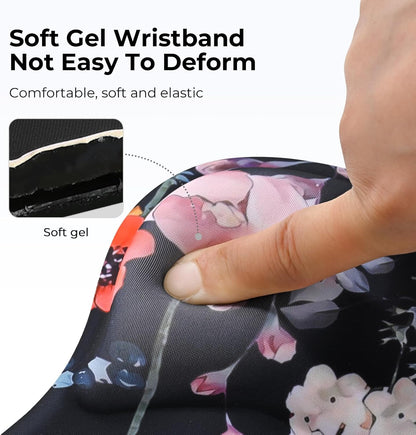 EooCoo Ergonomic Mouse Pad with Gel Wrist Rest Support, Middle Concave Design for Natural Wrist Alignment, Non-Slip Base Mousepad for Laptop, Computer, Office Desk Accessories, Carpal Tunnel Syndrome