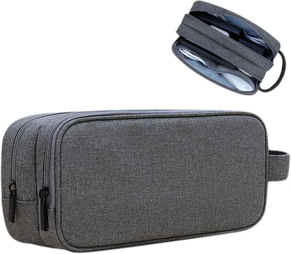 Teskyer Tech Organizer Pouch – Portable Waterproof Electronics Bag with Compartments for Cables, Chargers, Earbuds & Phone (Black)