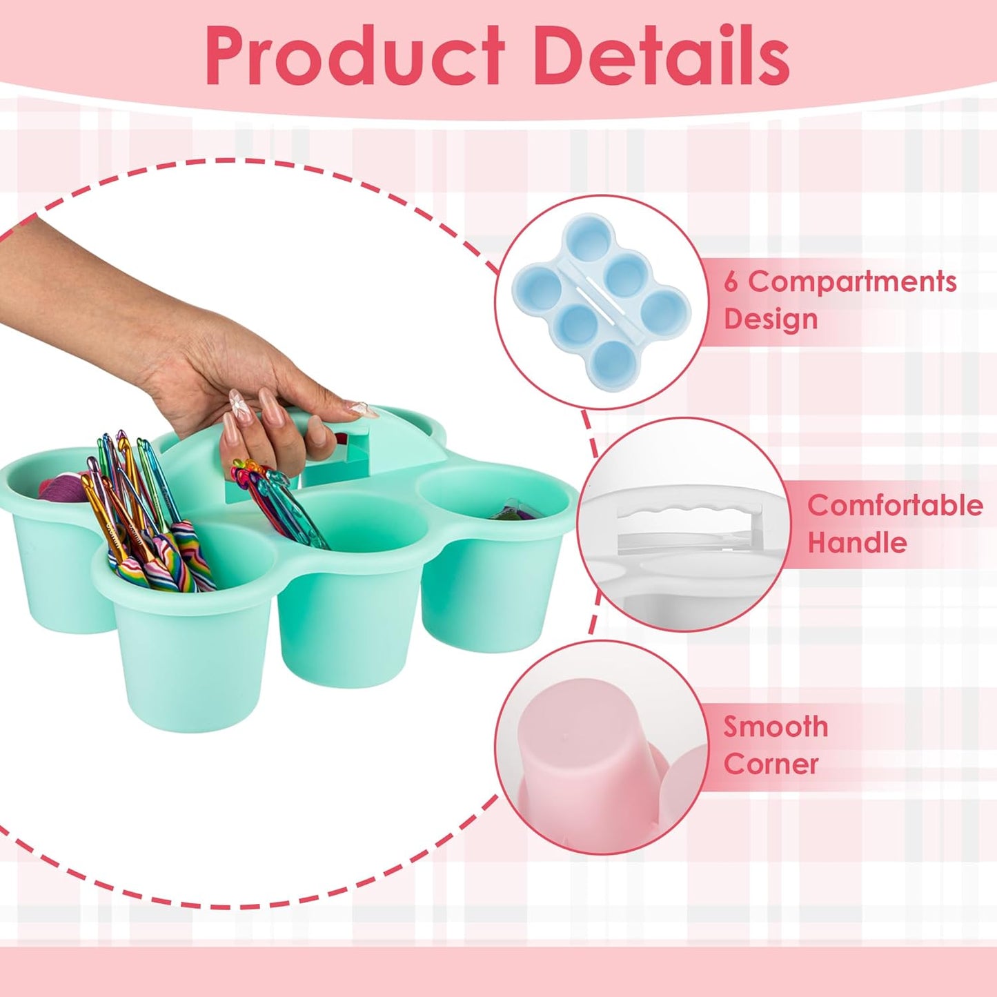 2 Pack Classroom Caddy For School,Kidsroom,Pencil Holder,Plastic Cup Caddy for Drink Delivery (Blue)