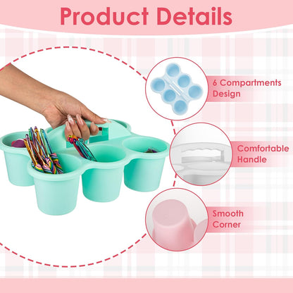 2 Pack Classroom Caddy For School,Kidsroom,Pencil Holder,Plastic Cup Caddy for Drink Delivery (Blue)