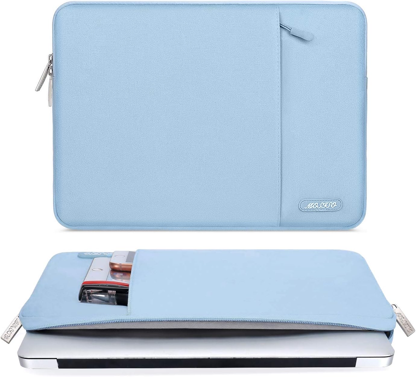 MOSISO Laptop Case 13.3 inch, 13-13.3 inch Laptop Sleeve Compatible with MacBook Air/Pro 13/Pro 14 M5 M4 M3 M2 M1, HP Dell ASUS Lenovo,Polyester Vertical Computer Sleeve Bag with Pocket, Antique Green - Colors B