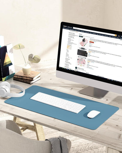 YSAGi Non-Slip Leather Desk Pad, Waterproof Laptop Computer Desk Keyboard Mat, Table Protector Blotter Mat, Large Mouse Pad for Office/Work/Home/Decor(Black, 31.5" x 15.7")