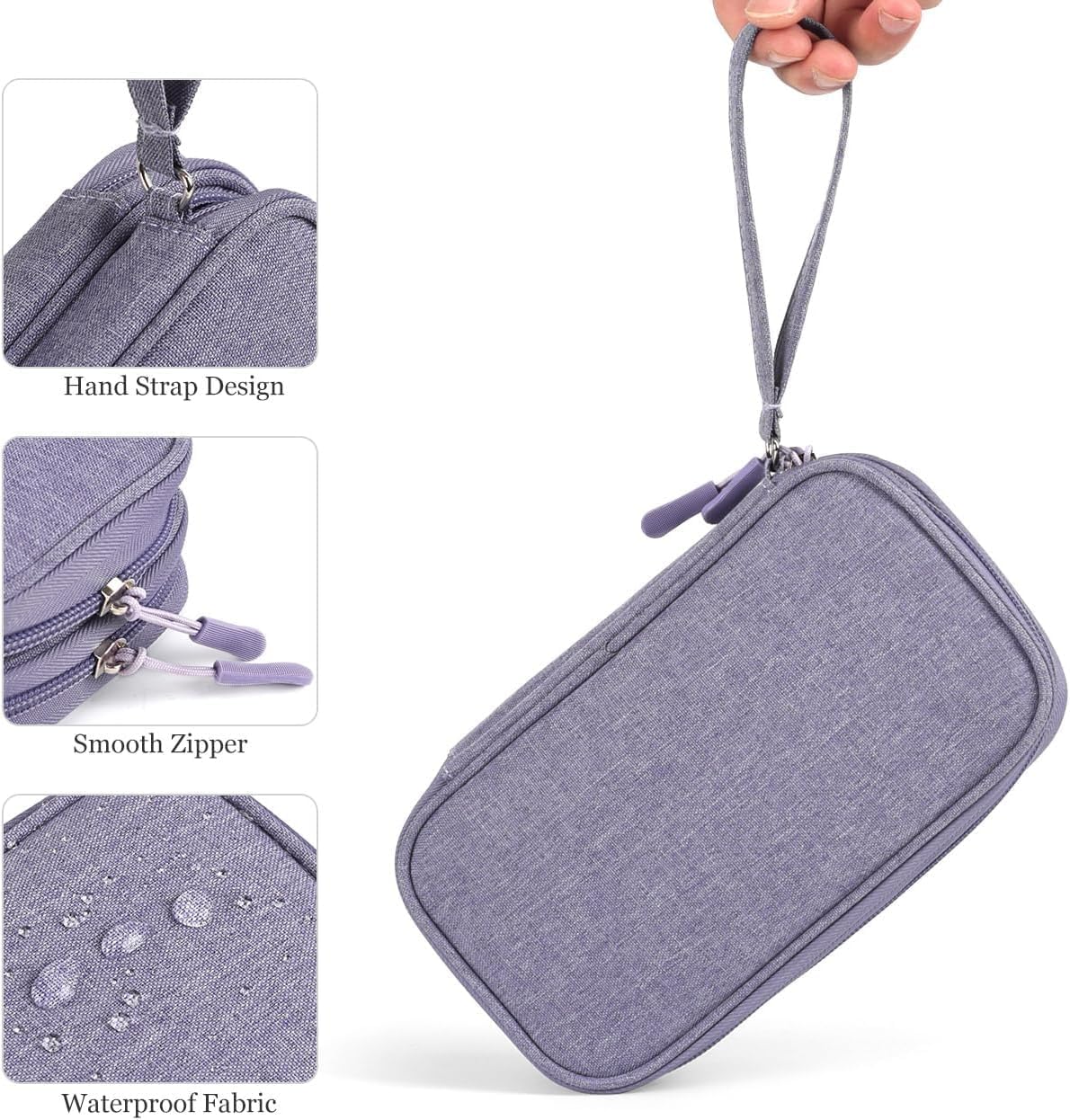 CAOODKDK Electronics Accessories Organizer Pouch Bag, Travel Universal Organizer for Cable, Charger, Phone, SD Card, Business Travel Gadget Bag