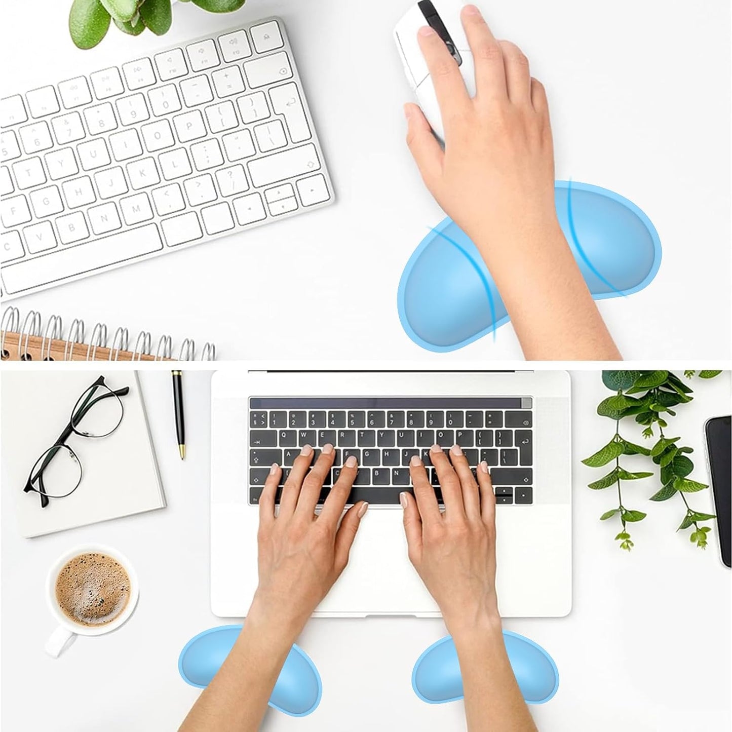 Dapesuom Mouse Wrist Rest, Ergonomic Memory Foam Mouse Wrist for Computer Desk Mats Support, PU Leather Hand Rest Pad Cushion for Gaming, Laptop, Men, Women, Pain Relief & Easy Typing, Black