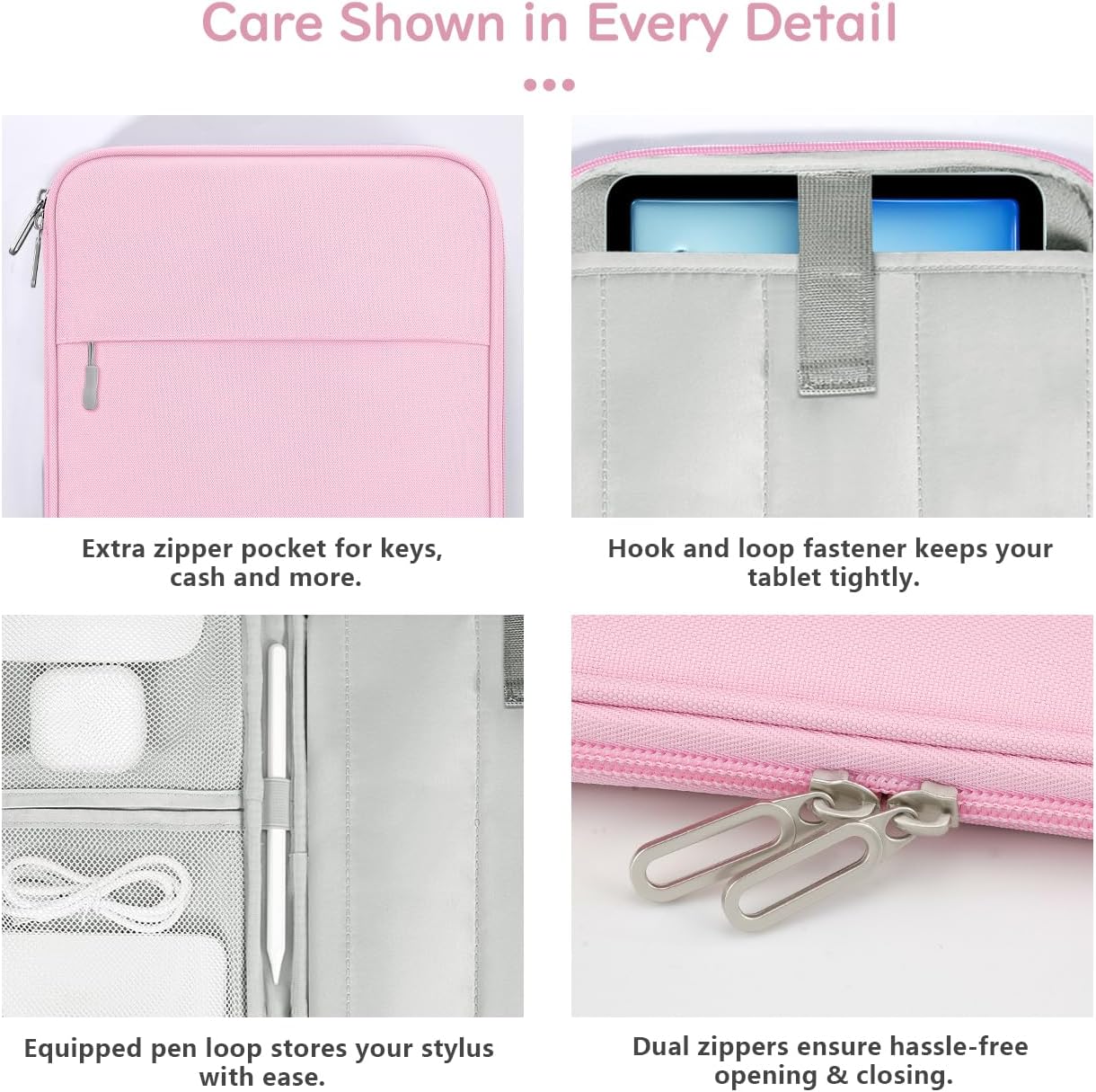 Dadanism 9-11 Inch Tablet Sleeve Padded Carrying Case for iPad (A16) 11th Gen 11", iPad 10th Gen 10.9", iPad Air M4/Pro M5 11", iPad Air 5/4, iPad 9/8/7th Gen, Galaxy Tab A11+ Plus 11", Blue