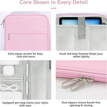 Dadanism 9-11 Inch Tablet Sleeve Padded Carrying Case for iPad (A16) 11th Gen 11", iPad 10th Gen 10.9", iPad Air M4/Pro M5 11", iPad Air 5/4, iPad 9/8/7th Gen, Galaxy Tab A11+ Plus 11", Blue