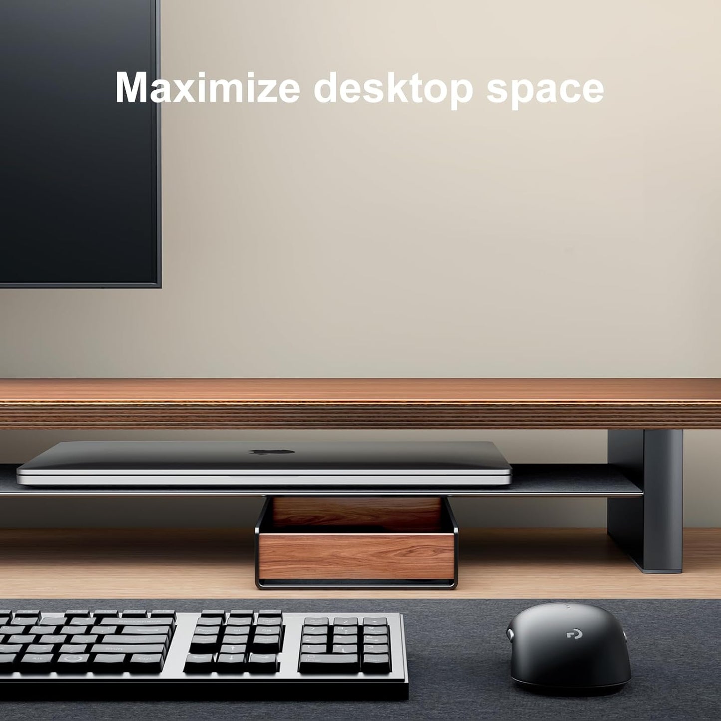 UPERGO Walnut Desk Tray with Pen Holder Set, Natural Wooden Desk Drawer Organizer Office, Organizer Tray for Keys, Pen, Watch