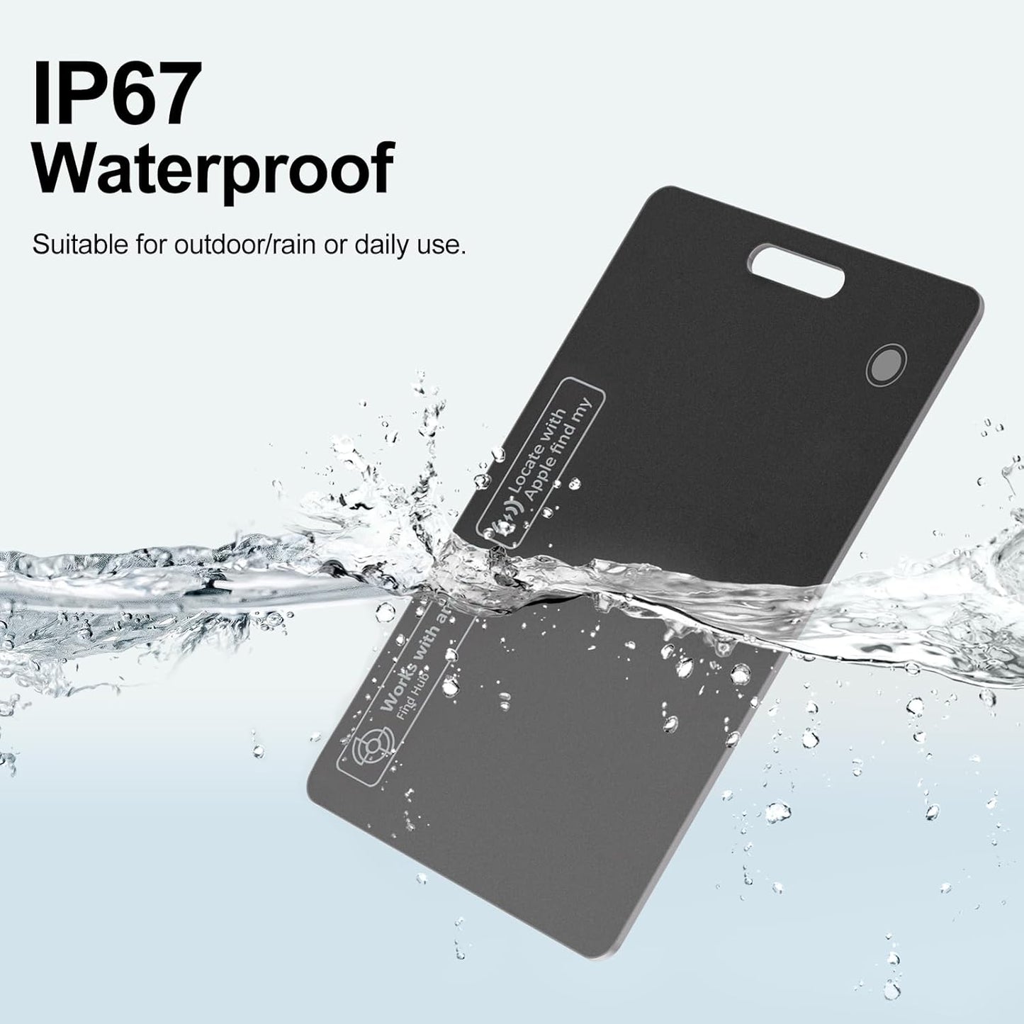 2 Pack Ultra Slim Rechargeable Wallet Tracker Card, IP67 Waterproof Bluetooth Tracking Card Compatible with Apple Find My & Android, Item Locator for Wallet Luggage Backpack