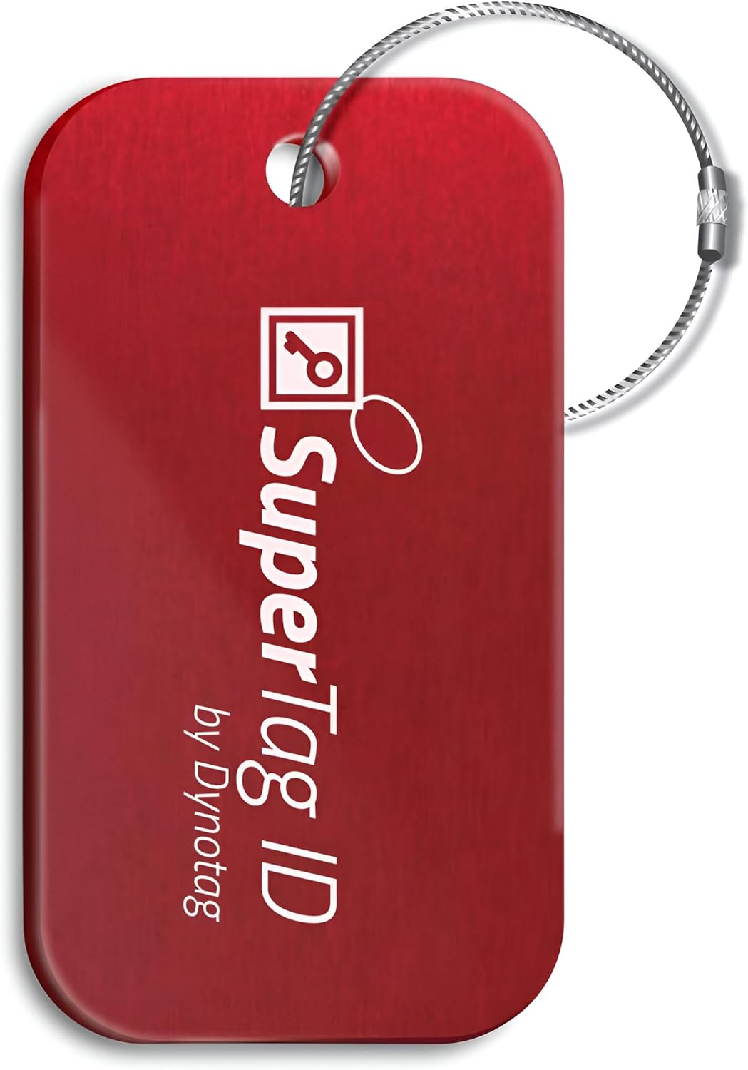 Dynotag® Sentry Series Solid Metal Web Enabled Smart Luggage Tag ID + Steel Loop, Anodized Aluminum with DynoIQ™ & Lifetime Recovery Service (Sapphire Blue)