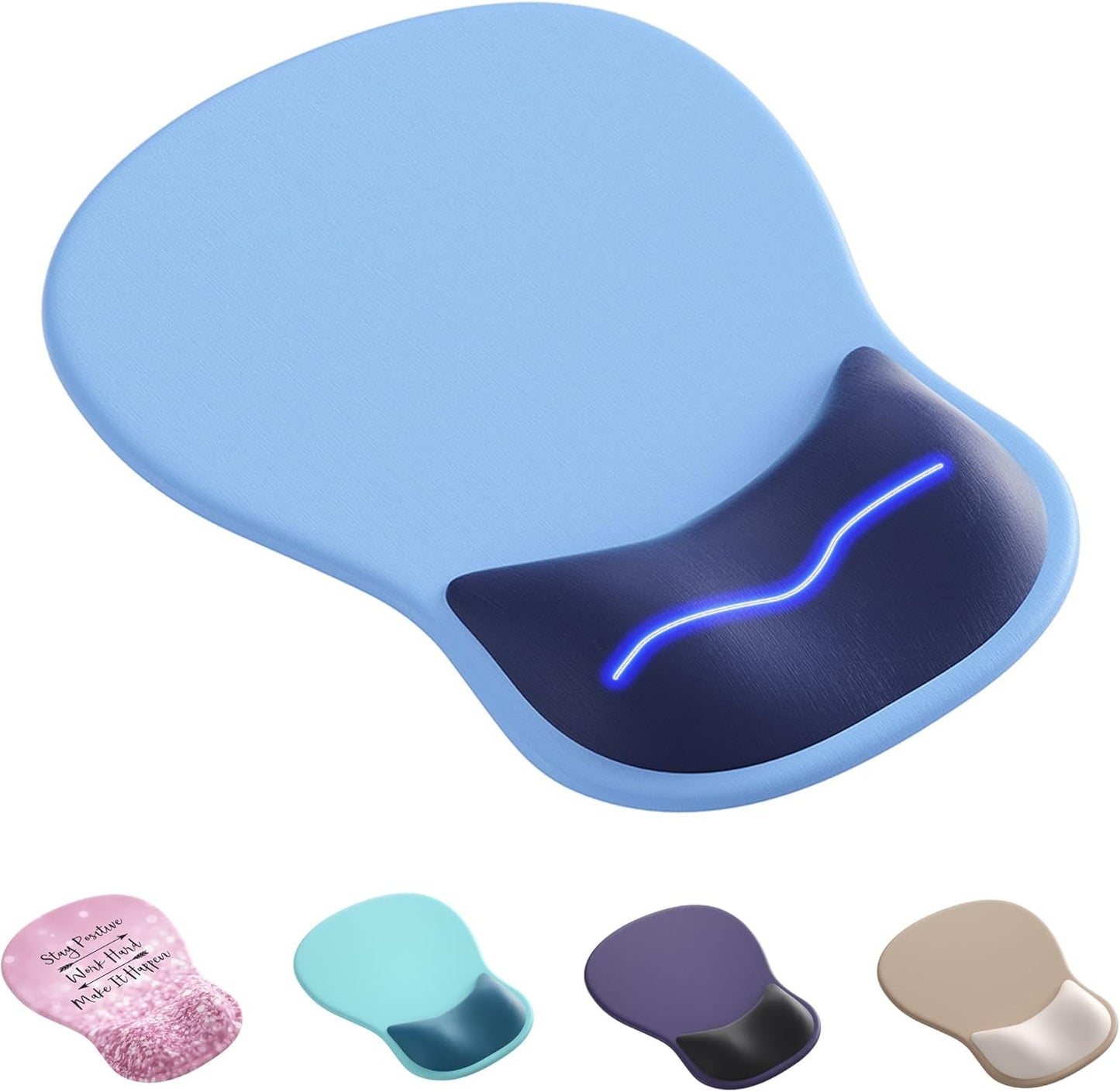 Ergonomic Mouse Pad with Wrist Rest,Cute Gel Mousepad Wrist Support - Small Mini Portable for Travel Mouse Pads for Desk Laptop,Computer,Office & Home Decor (Pink&Light Pink)