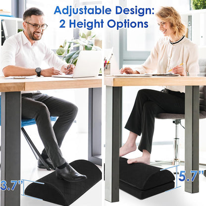 CushZone Foot Rest,Desk & Gaming Accessories,Foot Rest for Under Desk at Work,Comfortable Footrest with 2 Adjustable Heights & Removable Cover, Office Desk Accessories（Gray）