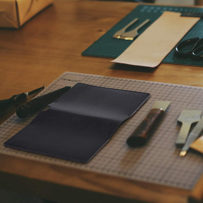 Wisdompro Journal Cover, 2 Pack PU Leather Notebook Cover for Field Notes, or other 3.5" x 5.5" Pocket Notebooks - Black