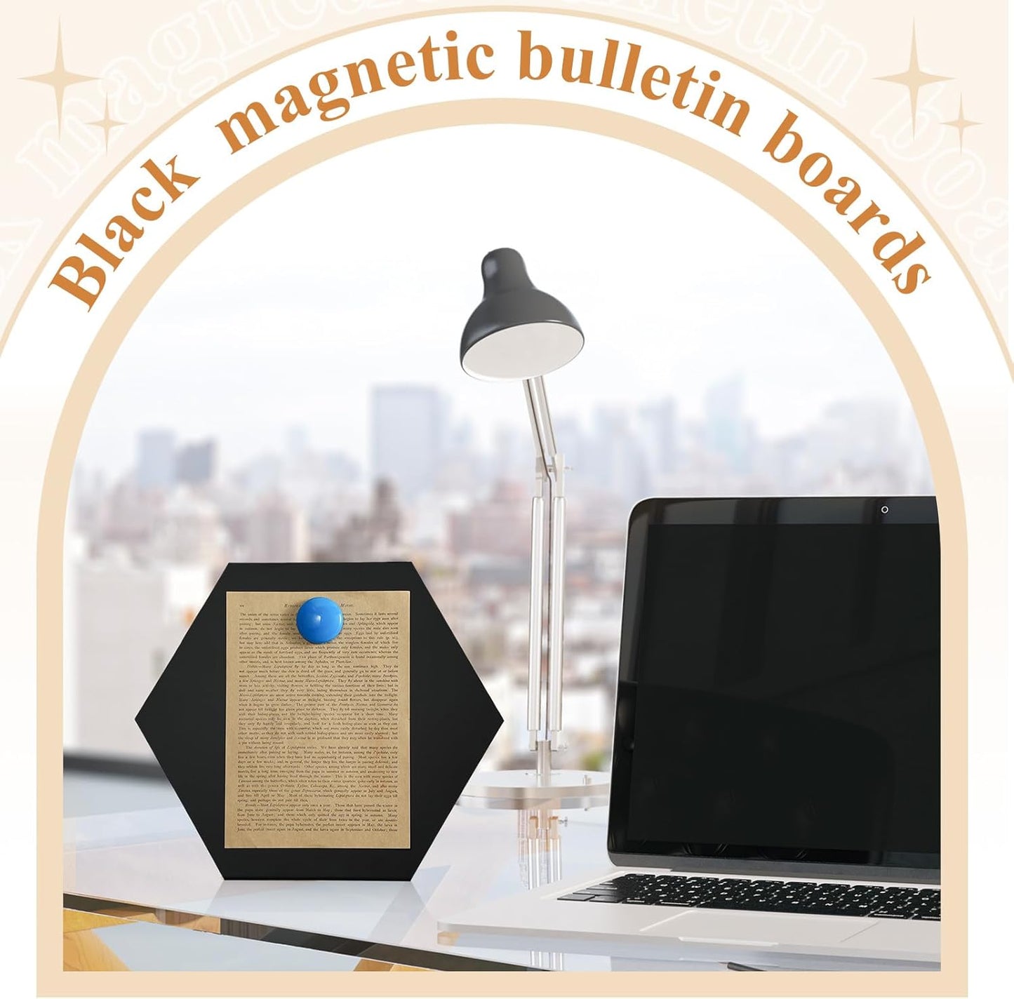 Shimeyao 2 Pcs Pink Magnetic Bulletin Board for Tabletops with 8 Magnets 10x7 Inch Memo Display Easel Stand for Home Office School Kitchen Table Supplies (Arched)