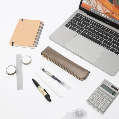 Canvas Pencil Case Small Pencil Pouch Slim Lightweight Pen Case Holder Cute Zipper Bag for School Office