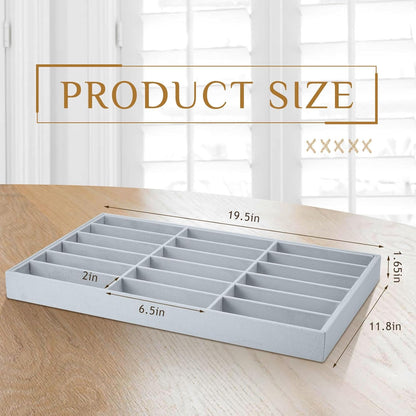 Amylove 2 Pcs Sunglass Organizer Trays Glasses Stackable Jewelry Trays Sunglass Organizer Display Box(8 Grids,Beige)