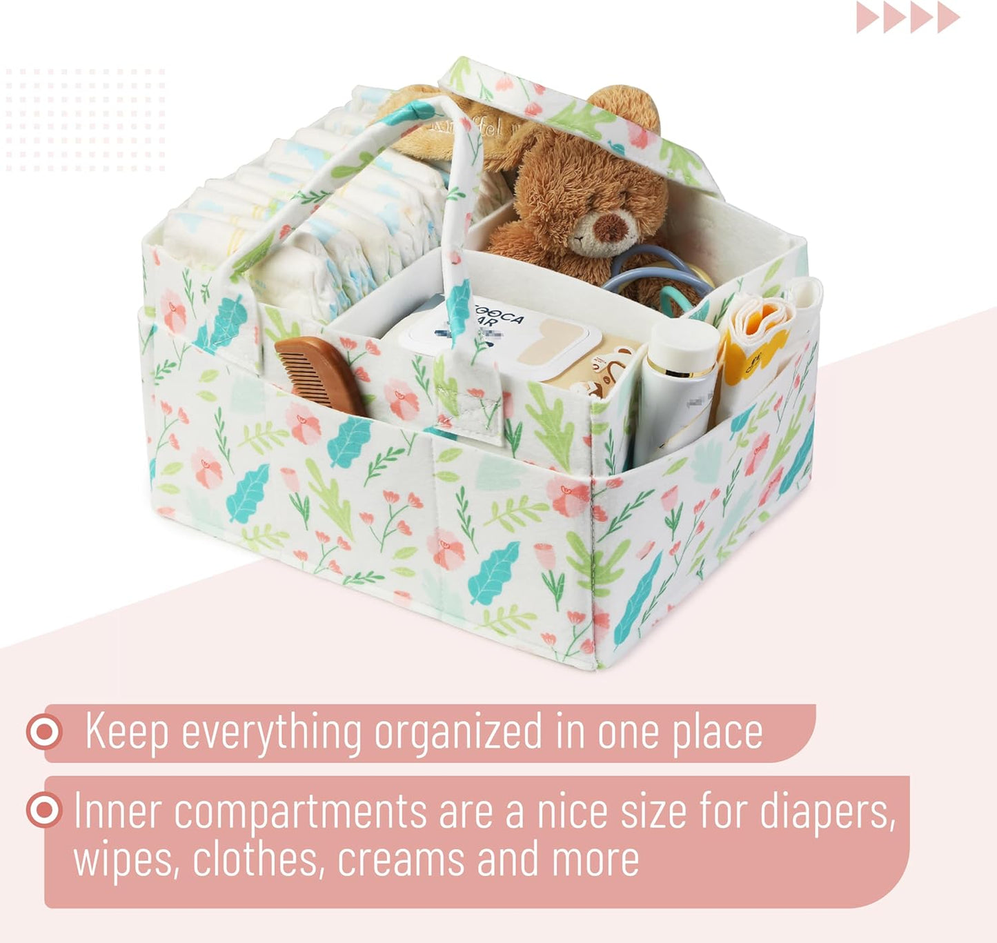 Mr. Pen- Baby Diaper Caddy Organizer, Gray, Medium, Nursery Storage Bin and Car Organizer for Diapers and Baby Wipes