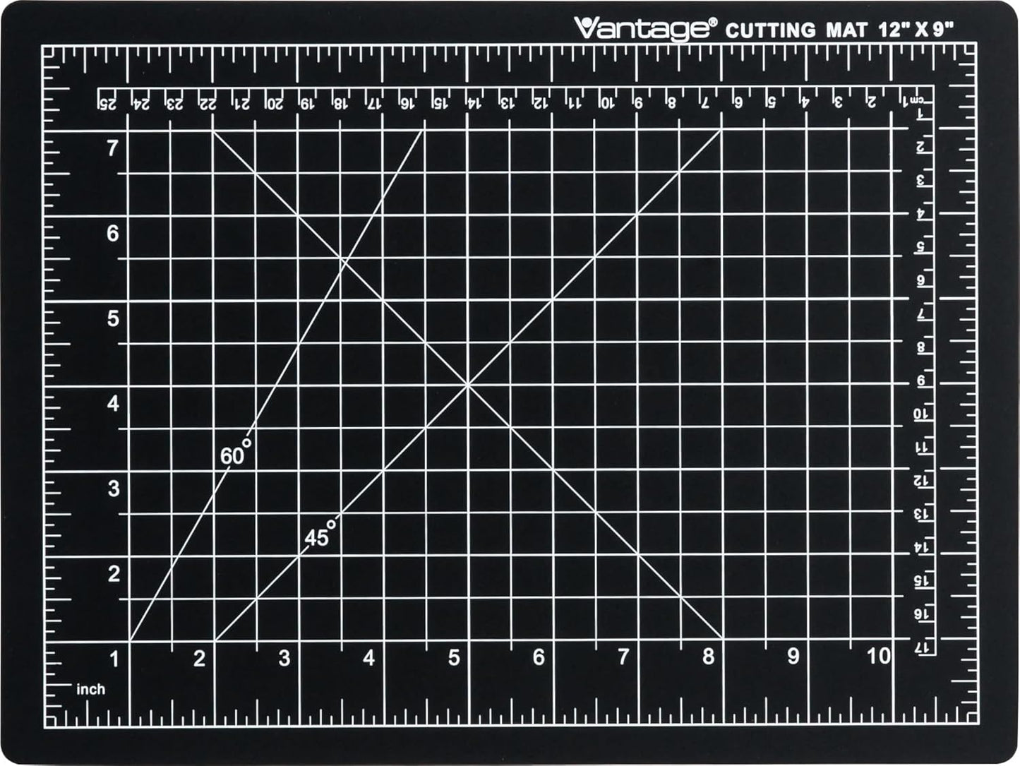 Dahle Vantage 10670 Premium Self-Healing Cutting Mat, 9"x12", 1/2" Grid, 5 Layers for Max Healing, Perfect for Crafts & Sewing, Black