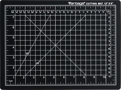 Dahle Vantage 10670 Premium Self-Healing Cutting Mat, 9"x12", 1/2" Grid, 5 Layers for Max Healing, Perfect for Crafts & Sewing, Black