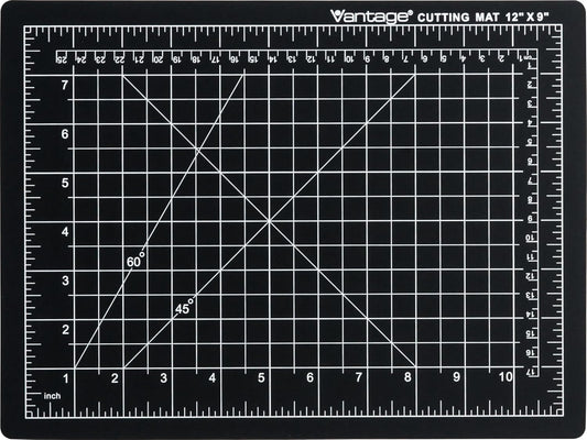 Dahle Vantage 10670 Premium Self-Healing Cutting Mat, 9"x12", 1/2" Grid, 5 Layers for Max Healing, Perfect for Crafts & Sewing, Black