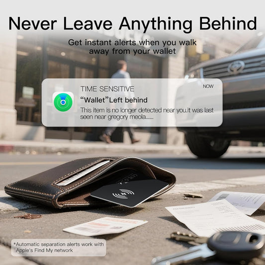 Ultra Slim Air Card Tag: 2026 MFi Certified Wallet Smart Tracker Card - Compatible with Apple Find My Wallets Finder Tracking Cards Tags, Keep Track Item Locator of Luggage, Passport, Purse, Backpack