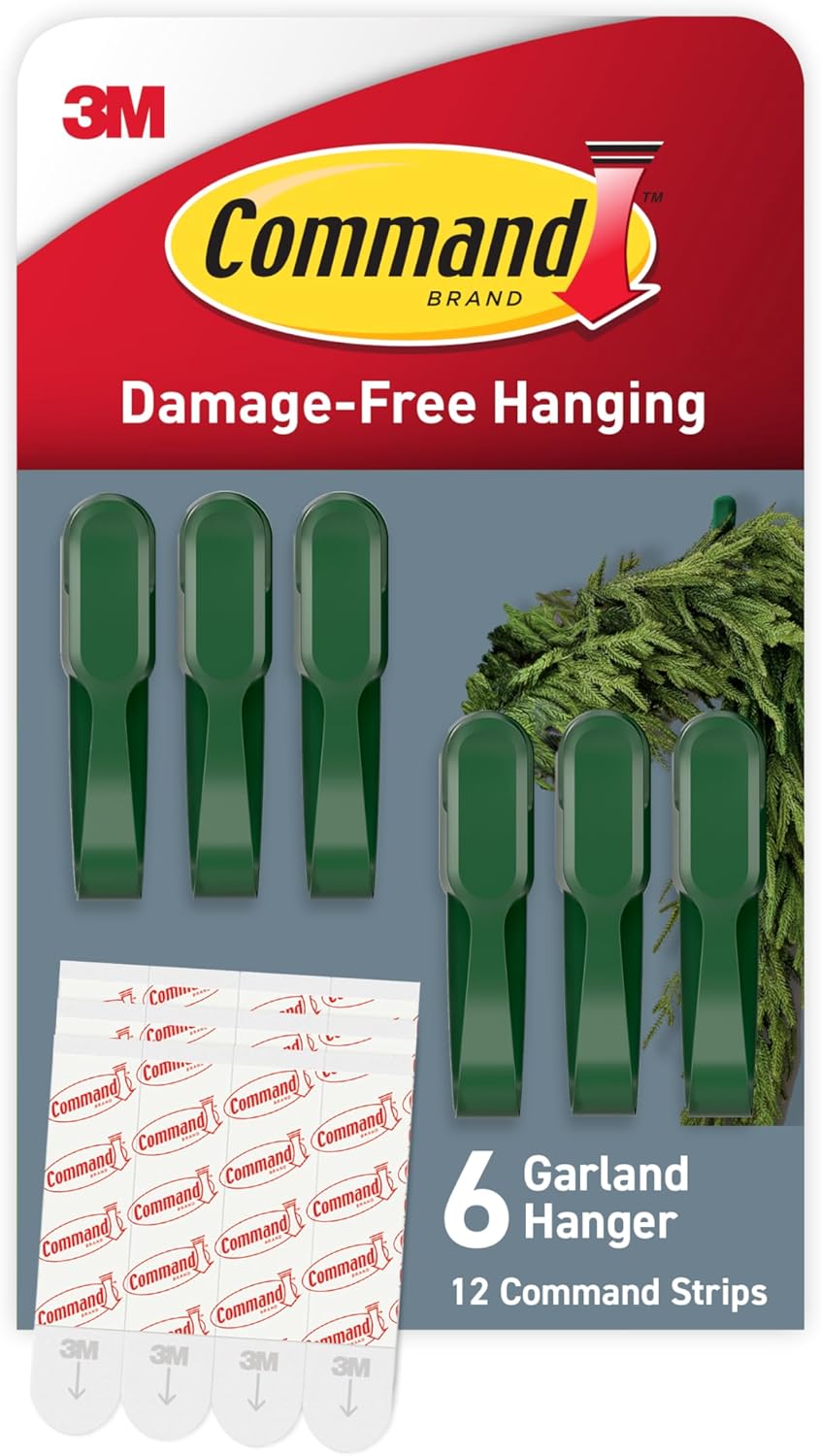 Command Cord Bundlers, Plastic, Damage-Free Organizer, No Tools for Electrical Cables, 6 Gray Bundlers and 12 Strips