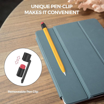 TRONWIN iPencil Case Sleeve Silicone Protective Cover Perfect Grip Skin Classic Design with Sturdy Clip Compatible with Apple Pencil 2nd Generation (Classic)
