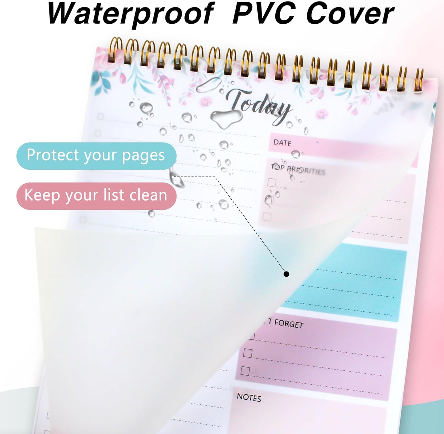 104 Pgs To Do List Notepad - Daily Planner Notepad Undated 52 Duplex-Printed Undated Sheets Tear Off, 6.5" x 9.8" Checklist Productivity Organizer with Hourly Schedule for Tasks