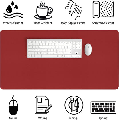 Bloss Leather Desk Pad and Keyboard Wrist Rest, Large Mouse Pad + Keyboard Pad+Mouse Wrist Support, Non-Slip Desk Mat Protector for Office, Home(31.5×15.7 Inches,Beige) - Colors B