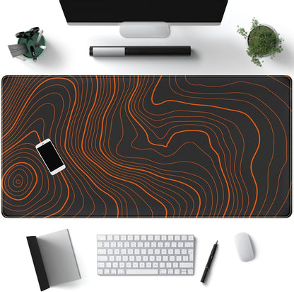 World Map Desk Mat Historical World Map Desk Pad Extra Large Computer Mouse Pad XL Black Topographic Mousepad Keyboard Pad for Desk Gaming Computer Laptop Office Non-Slip Desk Pad 31.5x11.8 in
