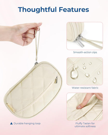 BAGSMART Electronics Organizer Travel Case, Cord Organizer for Women, Travel Cable Bag (Beige)