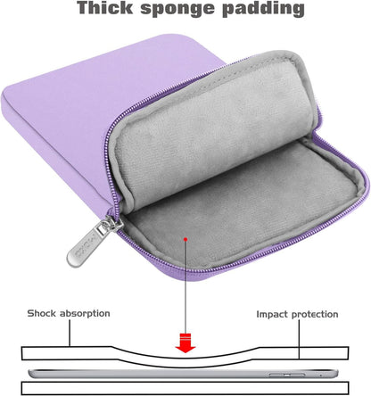 MoKo 7-8 Inch Tablet Sleeve Bag, Polyester Pouch Cover Case Fits iPad mini (A17 Pro) 8.3" 2024, iPad mini 6/5/4/3/2/1, Samsung Galaxy Tab S2 8.0, Tab A 8.0, ZenPad Z8s 7.9,Black