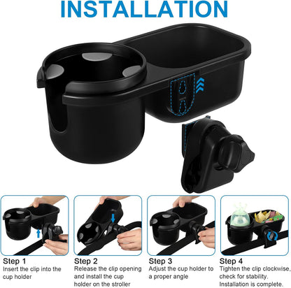 Accmor Stroller Cup Holder, Universal Cup Holder for Uppababy Nuna Doona Strollers, Bottle Drinks Holder for Wheelchair, Walker, Bike, Scooter