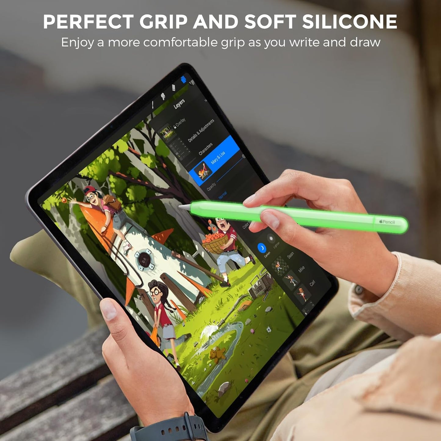 AhaStyle Silicone Case for Apple Pencil (USB-C) 2023 Ultra Thin Proteative Cover Skin Apple Pencil Sleeve Anti-Slip Grip Compatible with Apple Pencil USB C (Lavender)