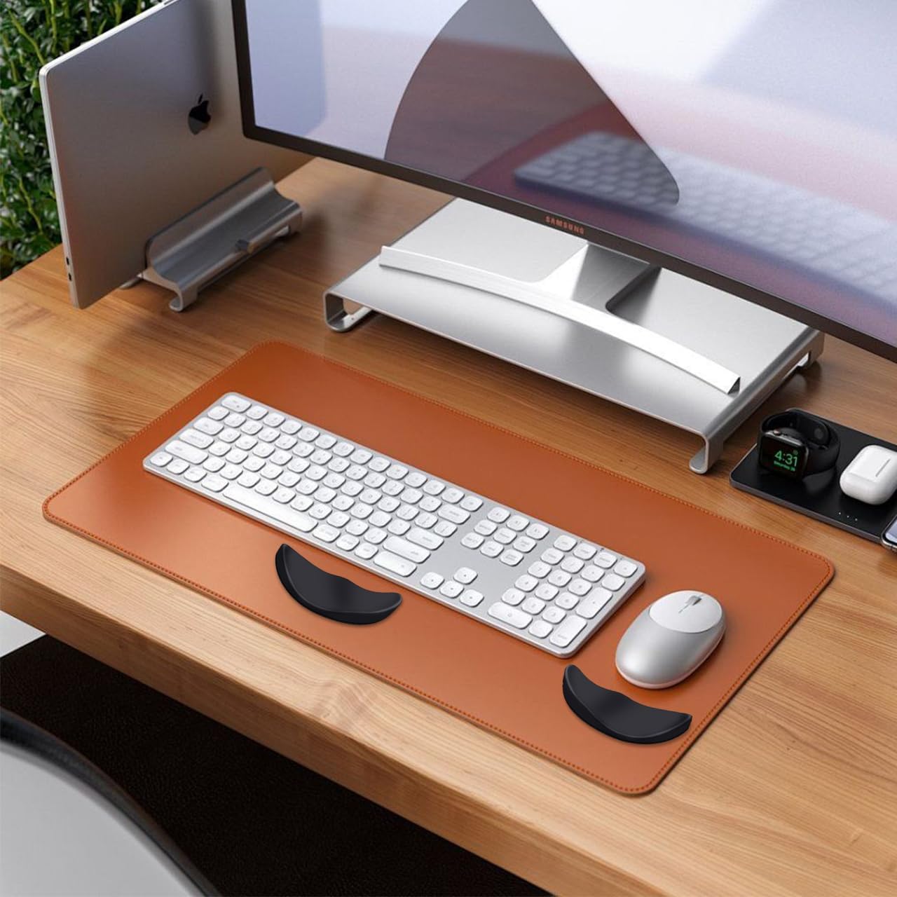 JIKIOU Right-Handed Truly Ergonomic Wrist Rest for Mouse 2 Pack, Carpal Tunnel Support, Pain Relief, Anti-Fatigue, Easy Glide, Office Computer Laptop Gaming Black