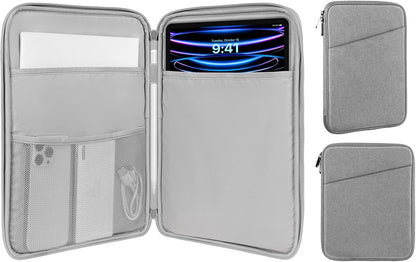 MoKo 9-11 Inch Tablet Sleeve Case, Fits New 11inch iPad Air M4/Pro M5, iPad A16 11", i-Pad 10/9/8/7th/Air 5/4th 10.9"/10.2", Tab S9/S8 11", Protective Bag Carrying Case with Pocket, Dark Gray