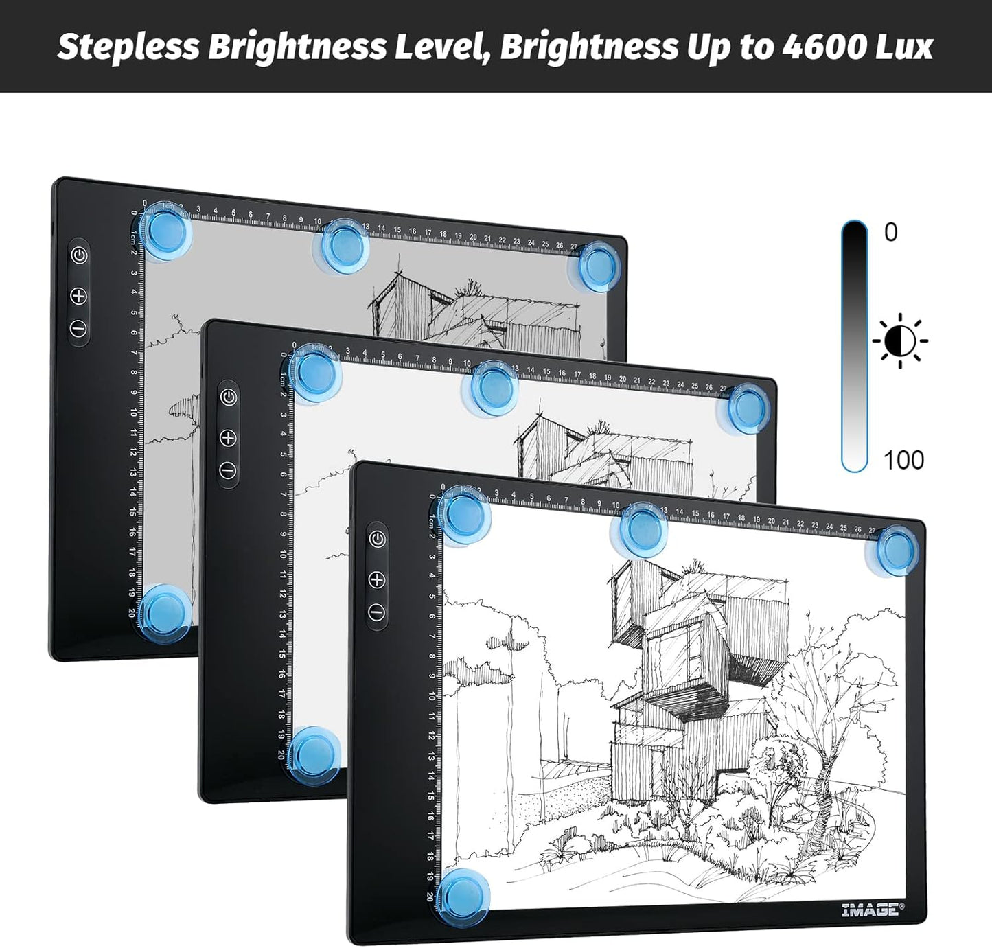 Rechargeable Magnetic A4 LED Light pad, IMAGE Tracing Pad, Ultra-Thin USB Powered with Memory Function Light Box, Great for Diamond Painting, Animation, Tattoo, Sketching and Design (6000K Black)