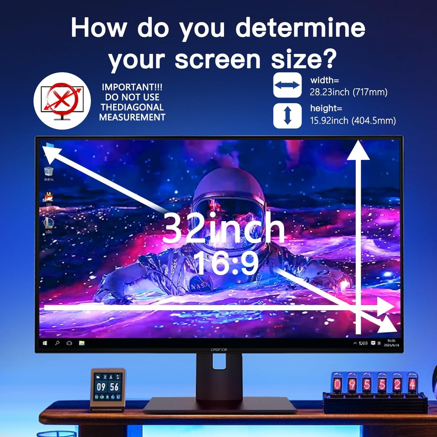2 Pack Magnetic Hanging Computer Privacy Screen 24 Inch for 16:9 Widescreen Monitor, Removable Privacy Screen Anti Glare Blue Light Computer Screen Privacy Shield, Anti-Scratch 24in Protector Film