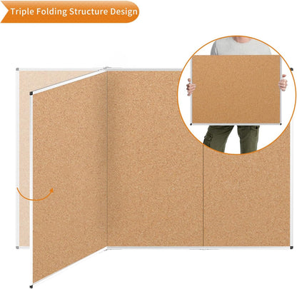 VIZ-PRO Cork Notice Board, 36 X 24 Inches, Silver Aluminium Frame