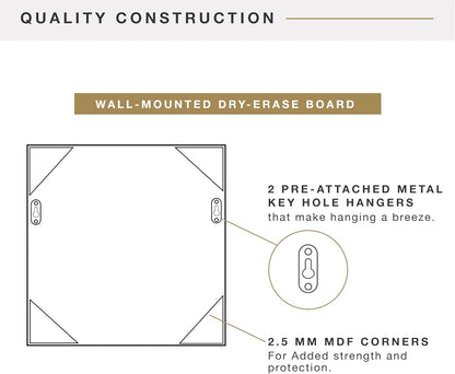 MCS Dry Erase Weekly Planner 11x24 Walnut Framed Calander Whiteboard for Wall, Plan Your Week with Family Weekly Planner for Dinners, Sports, Events & More