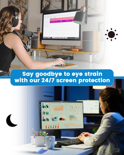F FORITO 2-Pack 22 inch 16:10 Matte Anti Glare Computer Screen Cover, Anti Glare Eye Protection Film Compatible with All 22" Widescreen Monitors with 16:10 Aspect Ratio (18.7"W x 11.7"H) Not for 16:9