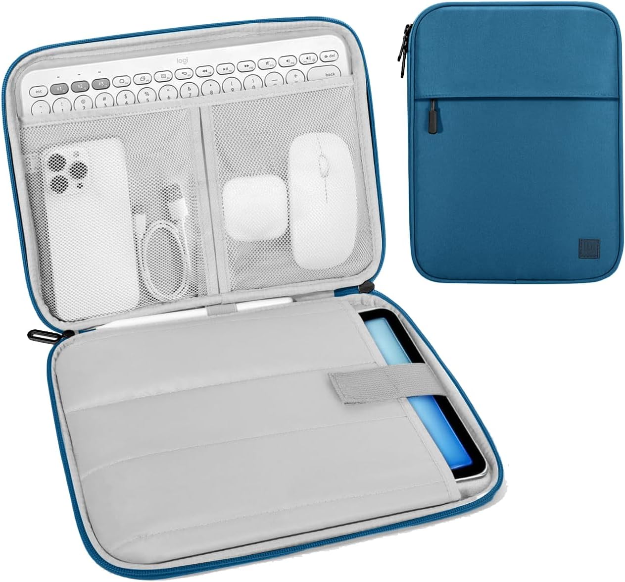 Dadanism 9-11 Inch Tablet Sleeve Padded Carrying Case for iPad (A16) 11th Gen 11", iPad 10th Gen 10.9", iPad Air M4/Pro M5 11", iPad Air 5/4, iPad 9/8/7th Gen, Galaxy Tab A11+ Plus 11", Blue