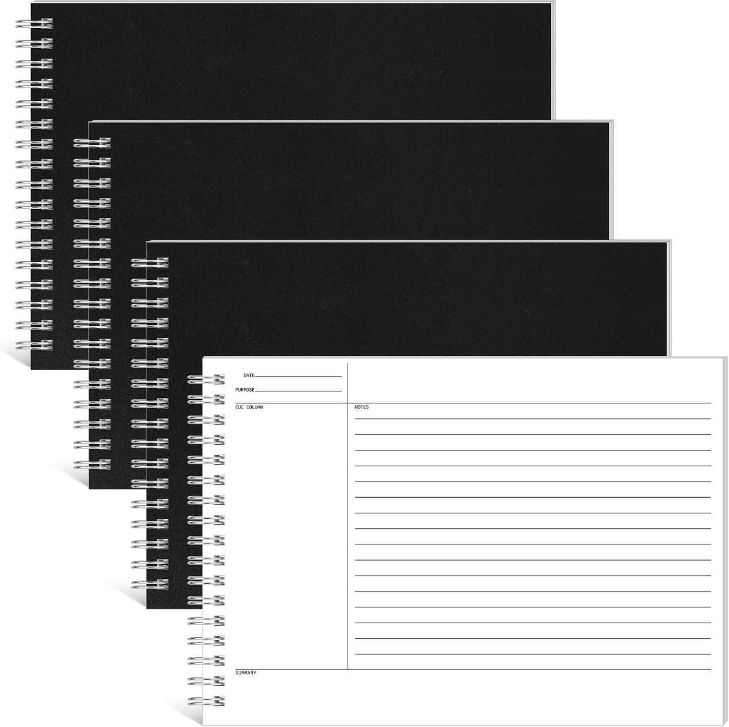 Glenmal 320 Sheets 4 Pack Note Taking Notebook 6 x 8.5 Inches Single Sided Printed Spiral Steno Pads Coil Writing Note Pads Ruled Writing Tablets for School Office Business, 80 Sheets/Pack